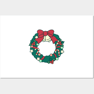 Christmas wreath Posters and Art